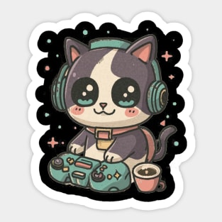 Super cat gaming time Sticker